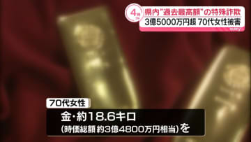 70代女性が3億5000万円超の詐欺被害　宮城・仙台市