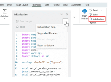 「Python in Excel」がさらに便利に、初期化コードを編集してニーズにあわせられる／Windows版「Excel」バージョン 2509よりロールアウト