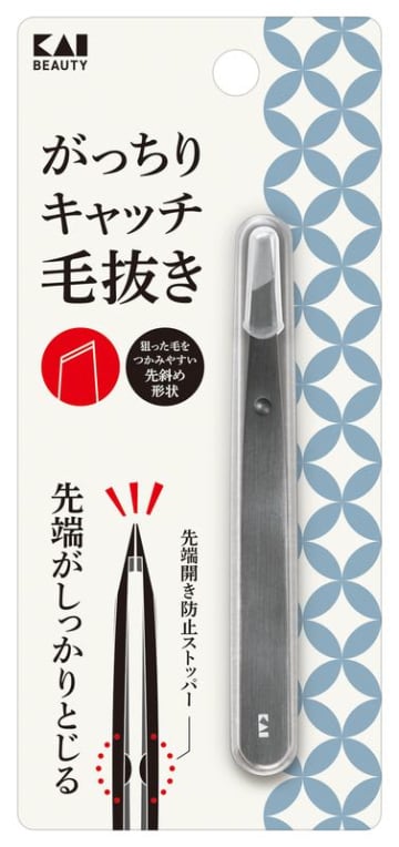 貝印、細い毛をしっかりキャッチする毛抜きに新色ブラック
