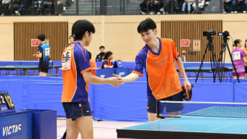 中京学院大・佐藤遼太/長谷川李博ペア、全日本王者・飯村悠太/木方圭介ペア下してランク入り＜卓球・全日学2025/男子ダブルス4回戦＞
