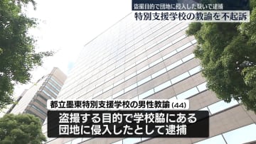 盗撮目的で団地に侵入したとして逮捕　男性教諭を不起訴