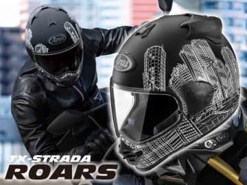アライ×ロアーズオリジナルのグラフィックモデル「TX-STRADA ROARS／ストラーダ・ロアーズ」が11月下旬発売！