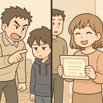 「おい！何を隠してるんだ」ママ友の嘘を信じ息子を怒る夫。息子を救ったのは1枚の賞状だった【短編小説】