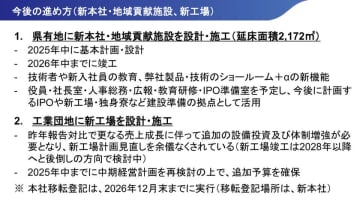 新本社および地域貢献施設の建設に着手　想定を上回る売上高の拡大を受け、中期経営計画の上方修正を決定