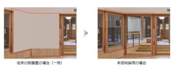 竹中工務店、「透明耐震壁」を開発