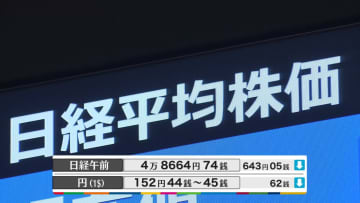日経平均株価　一時900円以上値下がり　貿易めぐる米中対立懸念