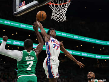 シクサーズの新人VJ・エッジコムがNBAデビュー戦で快挙…歴代3位の34得点を記録