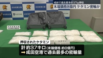 ケタミン密輸しようとしたか　英国籍の女2人を逮捕　成田で“過去最多”約37キロ押収