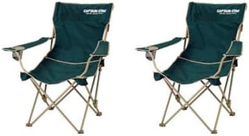 キャプテンスタッグ  チェア　リクライニング付 　2脚セット キャンプの季節、ゆったりくつろぐなら。キャプテンスタッグの