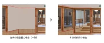 竹中工務店、「透明耐震壁」を開発