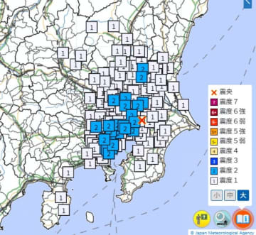 【速報】関東で地震　M4.0　埼玉、東京など広く揺れる　震源は千葉県北西部