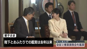 天皇陛下と愛子さま　皇居で行われた雅楽の演奏会を鑑賞