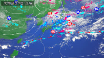 北海道～東北、発達する低気圧通過後に冬型の気圧配置。荒れた天候に注意！