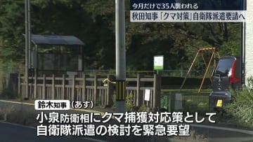 秋田市の中心部でもクマ目撃　秋田県知事、自衛隊派遣要請へ