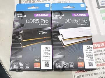 Crucial Pro DDR5-6400ゲーミングメモリの16GB×2枚組が入荷、XMP/EXPO両対応