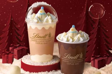 リンツ“雪だるまチョコレート”が乗る「スノーマン ショコラドリンク」アールグレイ香る上品な味わい