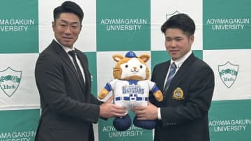 【DeNA】1巡目指名・小田康一郎と指名挨拶　相川新監督からの「僕と一緒で笑顔がいい」の言葉には「負けてないな」と対抗