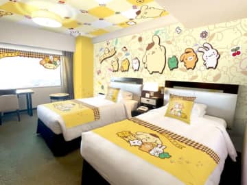 博多の“ポムポムプリン”コラボ客室が超かわいい！　ぬいぐるみなど限定お持ち帰りグッズも用意