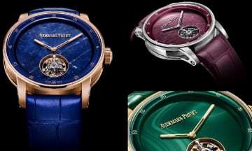 38mm径ケースに煌めく天然石とフライングトゥールビヨンを備えるオーデマ ピゲ150周年記念ウオッチ
