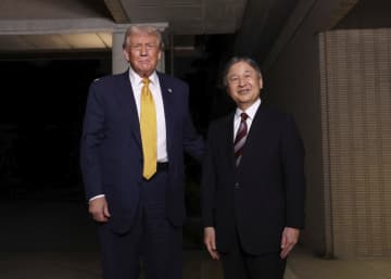 天皇陛下、トランプ大統領と会見 皇居・御所で約30分間