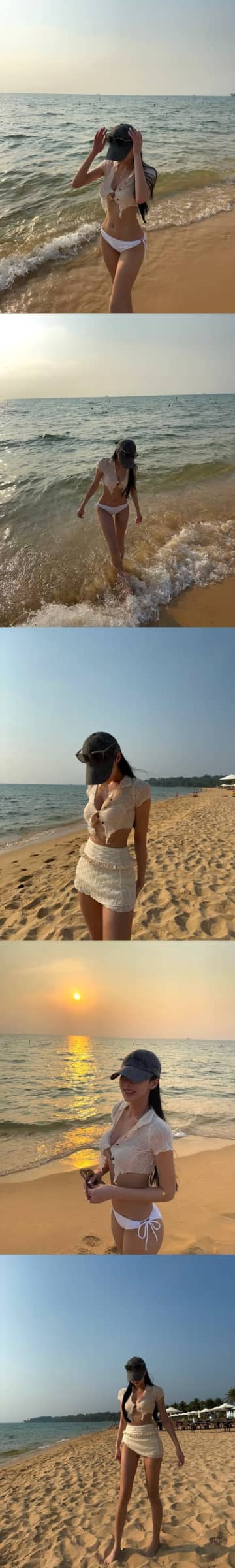 華奢なのにボリューム感がスゴい…韓国チアガール、海辺の大胆スイムウェアSHOT「魅力的で素敵！」【PHOTO】