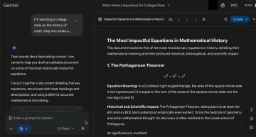 「Gemini」アプリが「LaTeX」対応を強化、PDFエクスポートもサポート／「Canvas」のどこでも数式、「LaTeX」コードでコピー