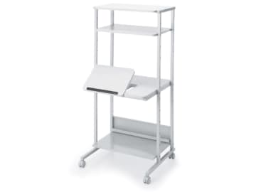 傾斜可能な天板付きの多機能PCラック「RAC-EC」、サンワサプライが発売