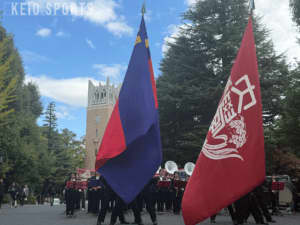 p【應援指導部】敵地・早稲田で「若き血」披露 大隈講堂に慶應魂が響く/p