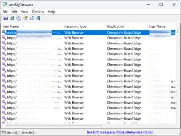 パスワード忘れの最後の手段？　復旧が可能な無償ソフト「LostMyPassword」／クリップボードへのコピー、HTMLエクスポートなども可能なポータブルアプリ【レビュー】
