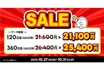 povo2.0で「データ追加120GB（365日間）」などのトッピングがセール