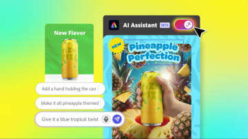 無料デザインツール「Adobe Express」にAIアシスタント、デザイン経験がなくても感覚的な指示で編集可能に／AIアシスタントはワンクリックでON/OFFできる