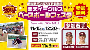 楽天、11月15日に現役選手による野球教室を開催