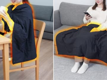 サンコー、腰巻きブランケット　ヒーターで温かい