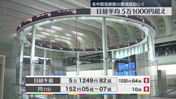 日経平均午前終値5万1249円　取引時間中の最高値更新