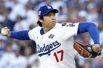 WS初先発・大谷翔平が７回途中で降板、93球、被安打６、６奪三振、４失点　ゲレーロJr.に２ラン被弾