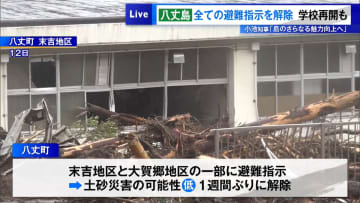 台風被害の八丈島、全ての避難指示を解除…学校再開も