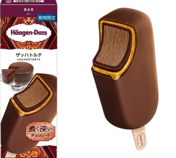 ハーゲンダッツ、バー「ザッハトルテ」が11月4日再販! 食感異なる2層チョココーティングの間にアプリコットソースが入った一品