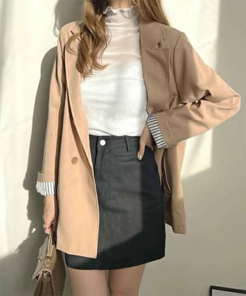 今っぽオフィスルックはビッグなテーラードジャケットで決まり！