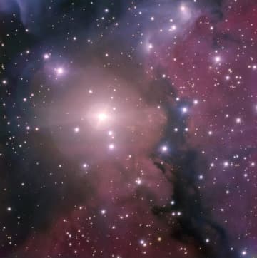 星々が輝かせる紫色の霞のようなHII領域「DG121」　超大型望遠鏡VLTが観測