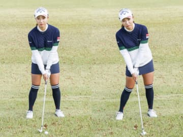 ツマ先上がりのライでは「ボールに近づいてカカト体重」が正解！