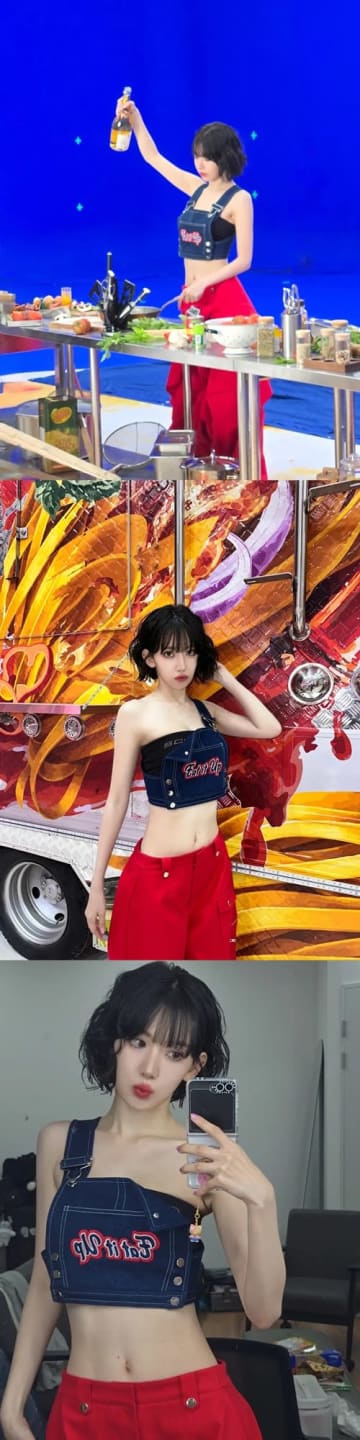 LE SSERAFIM・宮脇咲良、ウエストの細さが異次元！腹筋ラインまで完璧な「国宝級スタイル」【PHOTO】