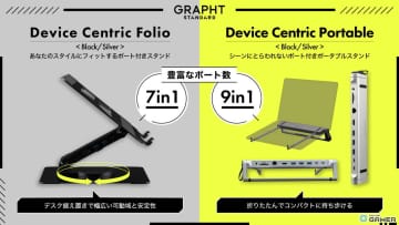 GRAPHT、ゲーマーにもおすすめな高拡張スタンド「Device Centric Folio／Portable」を発表