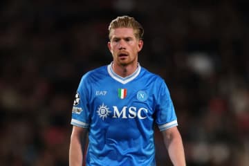 ナポリMFデ・ブライネ、右大腿二頭筋の重度断裂で手術…3〜5カ月の離脱？