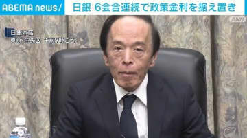 日銀 6会合連続で政策金利を据え置き
