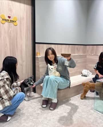 花田虎上の妻、娘たちと犬カフェ訪問を報告「チワワのかわいさが爆発」