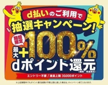 ドコモ「d払い」自治体キャンペーン、11月は太田市や久留米市などで最大100％還元