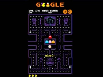 もう遊んだ？グーグルのサイトに「パックマン」登場、45周年記念で