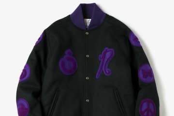 ニードルズ×ノーマリズム テキスタイル、“バタフライ”マークのバーシティジャケット＆チャイナシャツ