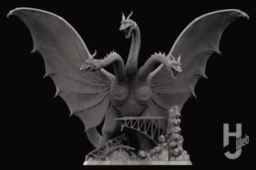 「宇宙超怪獣キングギドラ」プラモが発売決定！海洋堂ARTPLAの怪獣造形プラキット第2弾、『三大怪獣 地球最大の決戦』（1964）の宣伝ポスターをイメージしたポーズで完全新規造形