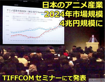 ⟪日本のアニメ産業 2024年の市場規模 4兆円規模に成長⟫ TIFFCOMでの日本動画協会によるセミナーで発表